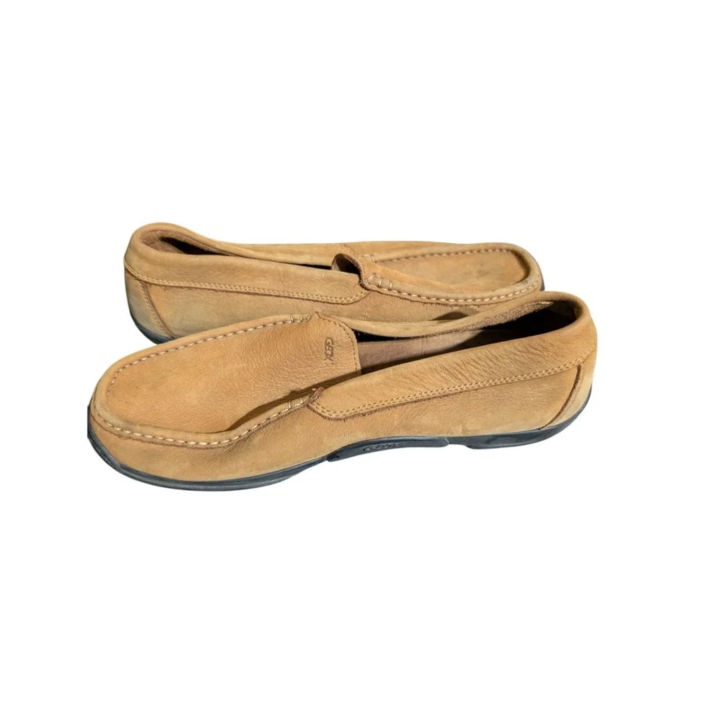 GEOX Respira Italian Tan/ Camel Leather Driving Mocs EU 45‎ Great Condition!